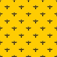 Traditional religious totem pole pattern seamless vector repeat geometric yellow for any design