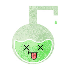 retro illustration style cartoon science experiment