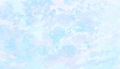 Ice and frost texture light sky blue shades watercolor background. Grunge aquarelle paint paper textured canvas for vintage design, retro card template. Turquoise gradient color handmade illustration