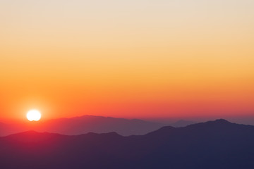 .colorful dramatic sky with cloud at sunset