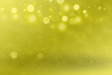 yellow cute sparkling glitter lights defocused bokeh abstract background, holiday mockup texture with blank space for your content