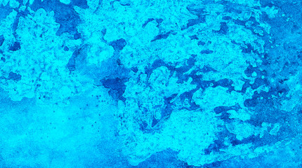 Hand drawn multicolor texture water color paint illustration. Abstract grunge cosmic neon light blue watercolor background. Paper textured aquarelle black canvas for modern creative design