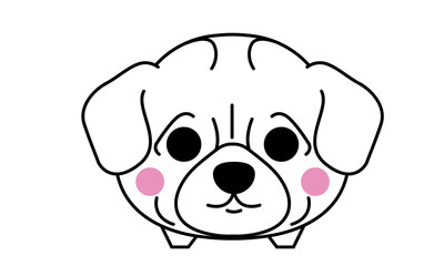 Cute Pug dogs cartoon vector