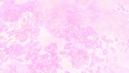 Grunge paint light pink watercolour background on white paper texture. Abstract soft magenta shades aquarelle illustration. Watercolor canvas for creative design, vintage cards, retro templates.