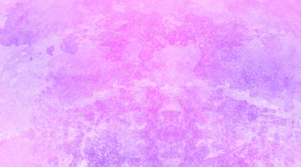 Grunge paint light pink watercolour background on white paper texture. Abstract soft magenta shades aquarelle illustration. Watercolor canvas for creative design, vintage cards, retro templates.