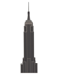 Empire State Building isolated vector illustration. High detailed USA icon. White isolated background - obrazy, fototapety, plakaty