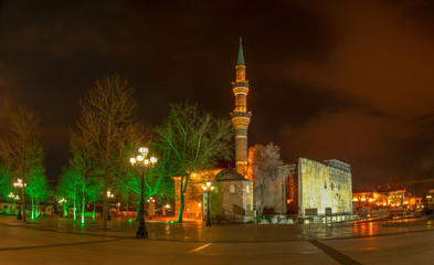 Ankara/Turkey-March 02 2019: Haci Bayram Mosque in the night