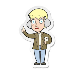 Obraz premium sticker of a cartoon air force woman