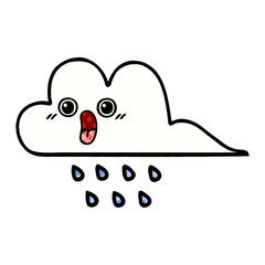 comic book style cartoon rain cloud