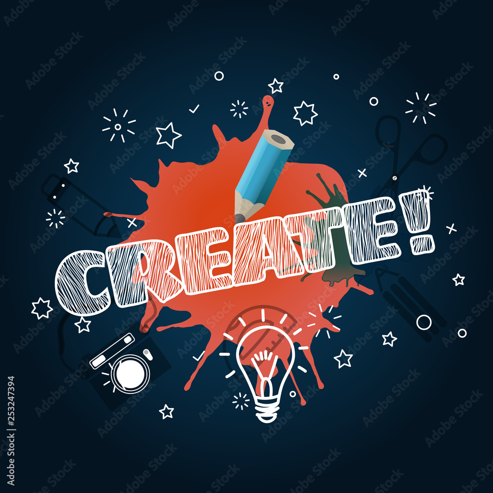 Poster Create. Vector concept. Template for a text