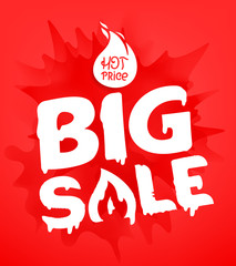 Big sale banner template. Hot price concept. Splash effect discount label