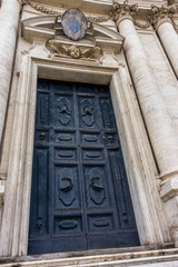 Italy, Rome, Roman Forum, a clock on the side of a building