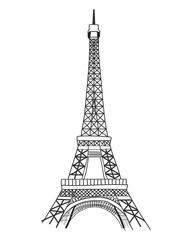 Fototapeta na wymiar Eiffel tower isolated vector illustration. Paris icon