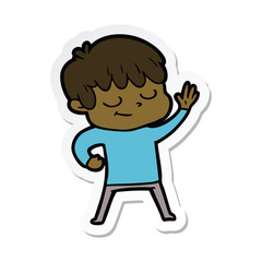 Fototapeta premium sticker of a cartoon happy boy