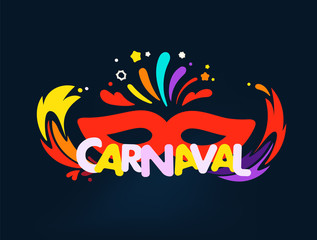 Brazilian traditional carnival concept. Abstract color fireworks and flames