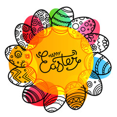 Christial holiday greeting card. Happy Easter vector banner