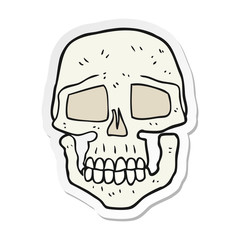 sticker of a cartoon skull
