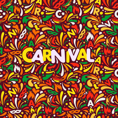 Colorful abstract banner. Traditional carnaval design template with lettering logo