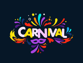Brazilian traditional carnival concept. Abstract color fireworks