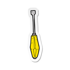 sticker of a cartoon screwdriver