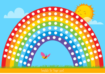 Template for finger paint. Printable for children's creativity