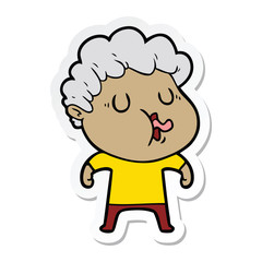 sticker of a cartoon man singing