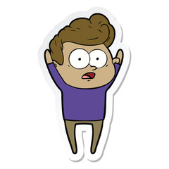 sticker of a cartoon staring man