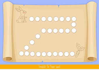 Template for finger paint. Printable for children's creativity