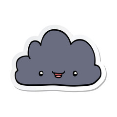 sticker of a happy cartoon cloud