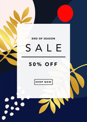 Sale poster, modern promotion web banner for shopping mall, mobile apps, website, newsletter, ads, coupons, promotional material. Elegant sale and discount promo background with abstract pattern.