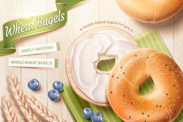 Delicious wheat bagel ads