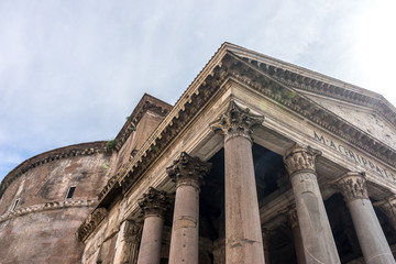 Tourists visit the Pantheon, Roman Pantheon is one of the best-known sights of Rome