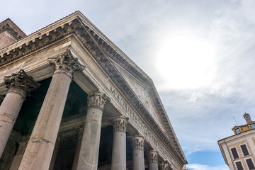 Fototapeta premium Tourists visit the Pantheon, Roman Pantheon is one of the best-known sights of Rome