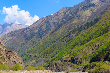 View on the Caucasian mountains in Georgia