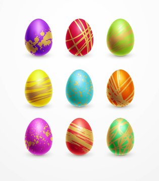 Set of color Easter eggs. Vector illustration
