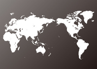 黒色の背景グラデーションと白い世界地図