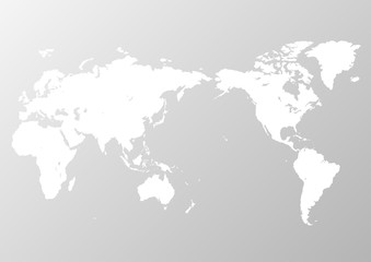 灰色の背景グラデーションと白い世界地図