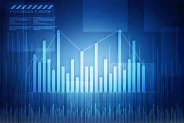 2d rendering Stock market online business concept. business Graph
