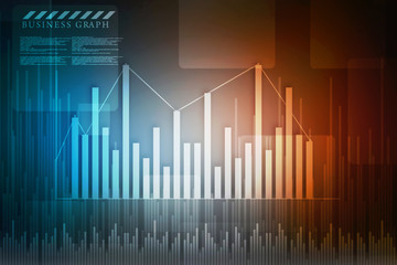 2d rendering Stock market online business concept. business Graph

