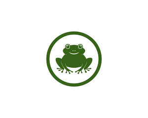 Frog Logo Template vector icon illustration design 