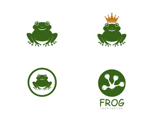 Frog Logo Template vector icon illustration design 