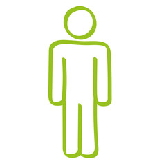 Handgezeichneter Mann in hellgrün