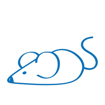 Handgezeichnete Maus in dunkelblau