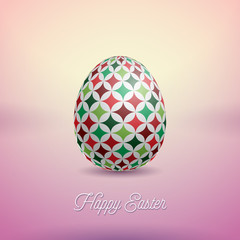 Vector Illustration of Happy Easter Holiday with Painted Egg and Flower on Clean Background. International Celebration Design with Typography for Greeting Card, Party Invitation or Promo Banner.