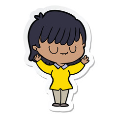 sticker of a cartoon woman