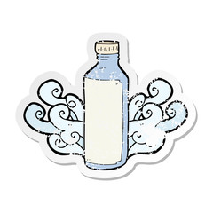 retro distressed sticker of a cartoon water bottle