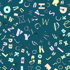 Letters, alphabet, education, school concept. Seamless vector EPS 10 pattern. Flat style
