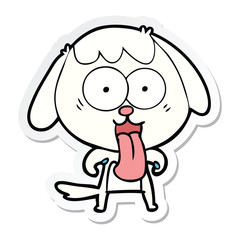 sticker of a cute cartoon dog