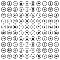 100 police icons set in simple style for any design vector illustration