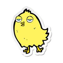 sticker of a funny cartoon bird
